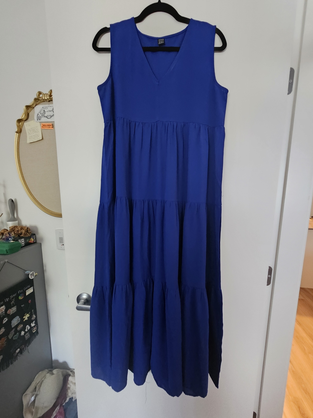 SHEIN Sleeveless Tiered Maxi Dress - Blue